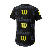 Wilson Tennis Tshirt All Over Logo Tech (Cotton Blend) black Boys